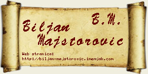 Biljan Majstorović vizit kartica
